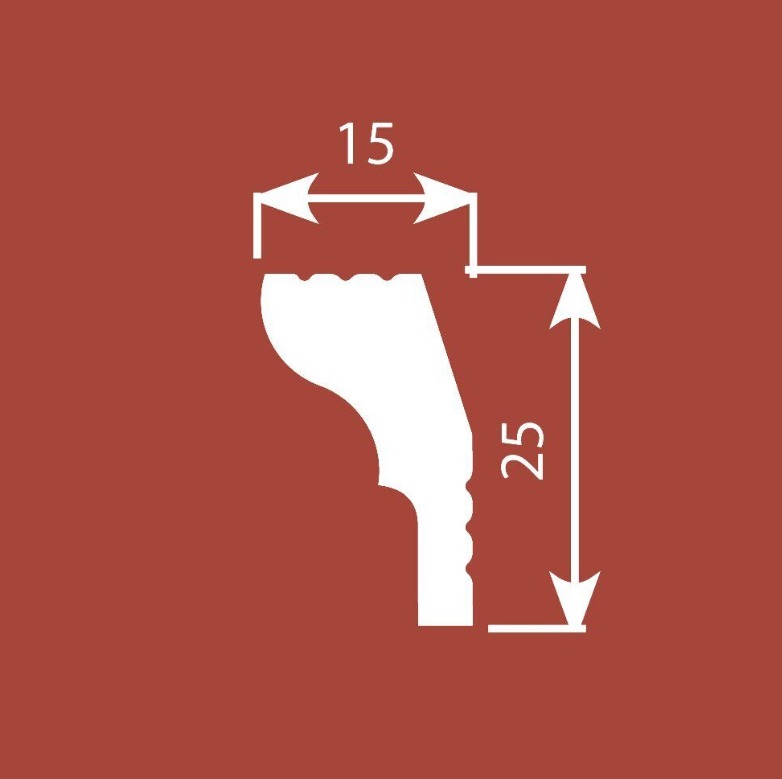 Потолочный карниз Cosca КX010, 25х15